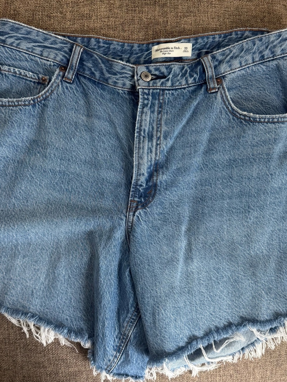 Abercrombie & Fitch Light Wash Denim Cutoff Shorts - Blue